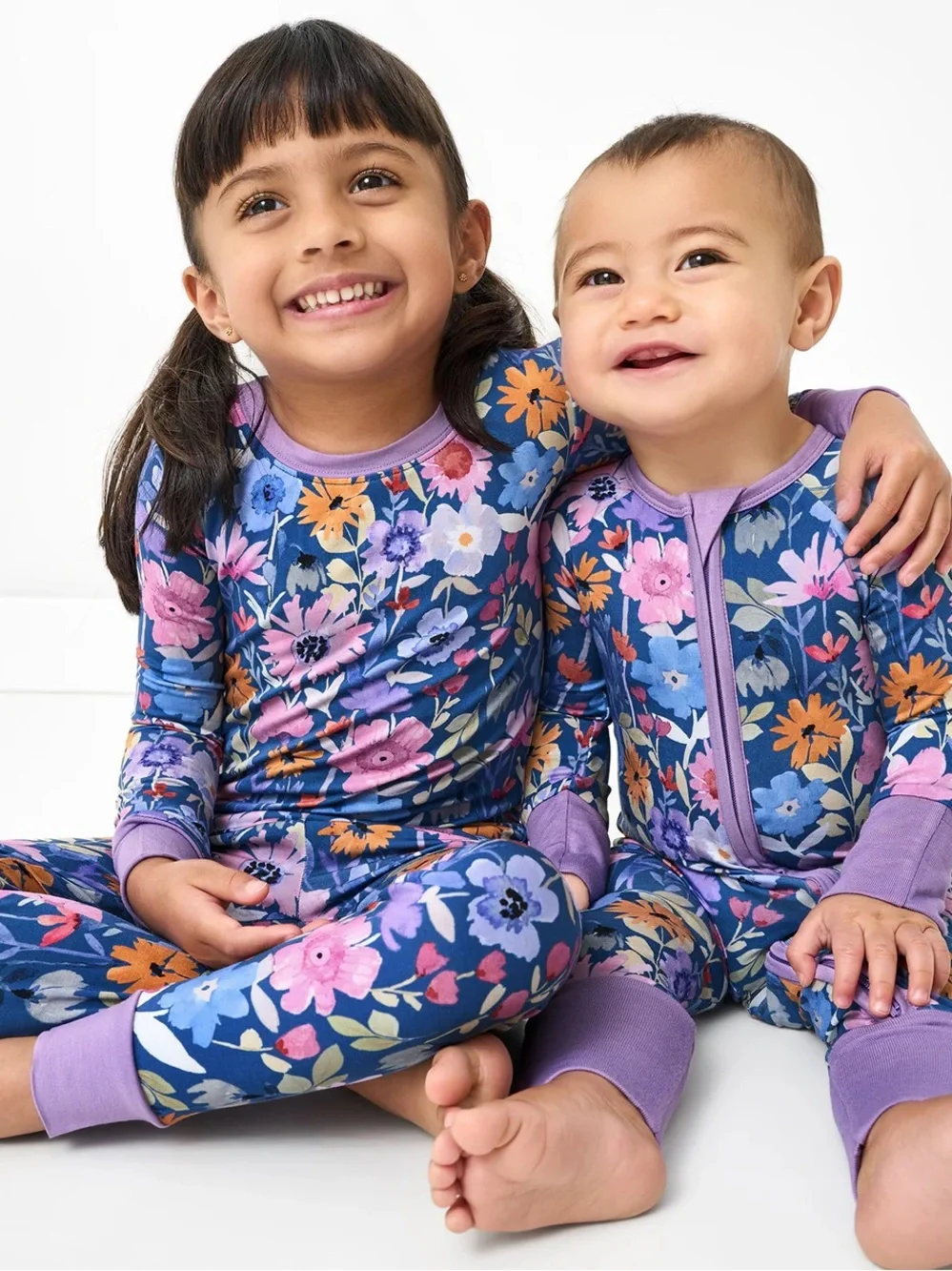 NWT Newborn Little Sleepies Dusk Blooms Purple Flowers